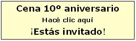 Cena 10� aniversario
